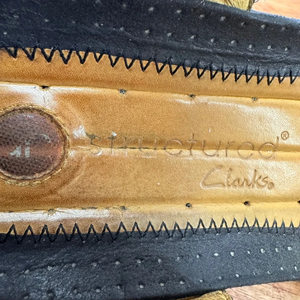 Unstructured by Clarks Black Leather Sandals Comfort Adjustable Straps Womens 8M